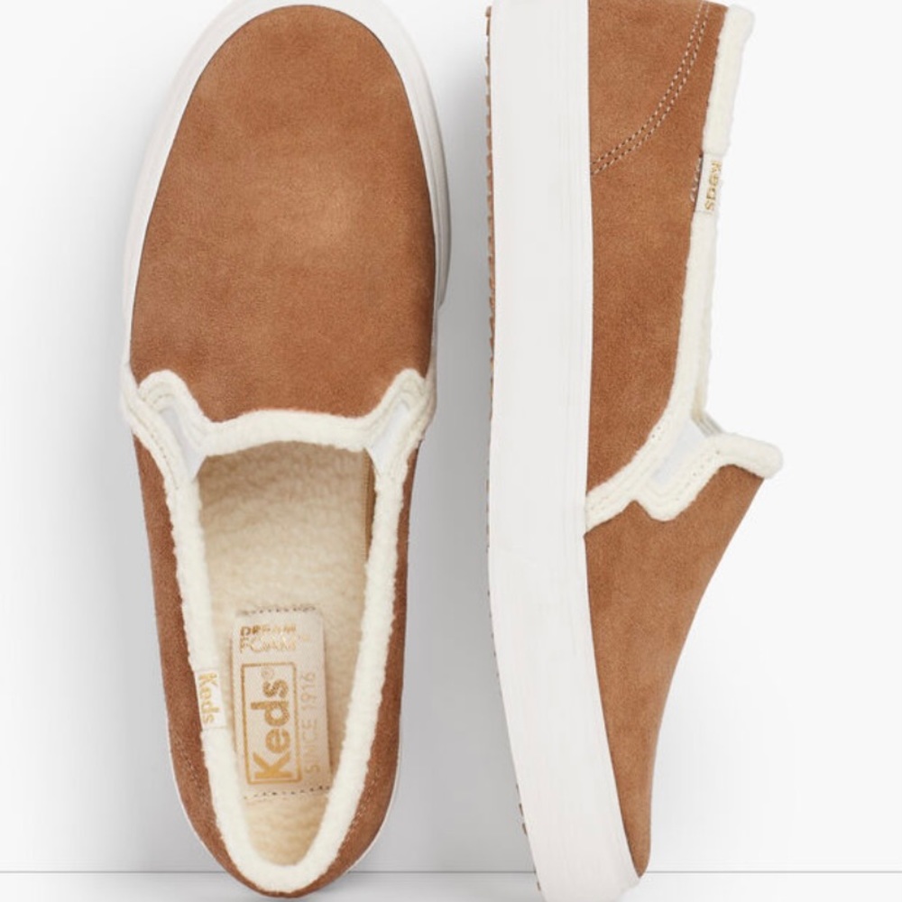 Keds Double Decker Tan Shearling Lined Loafer
